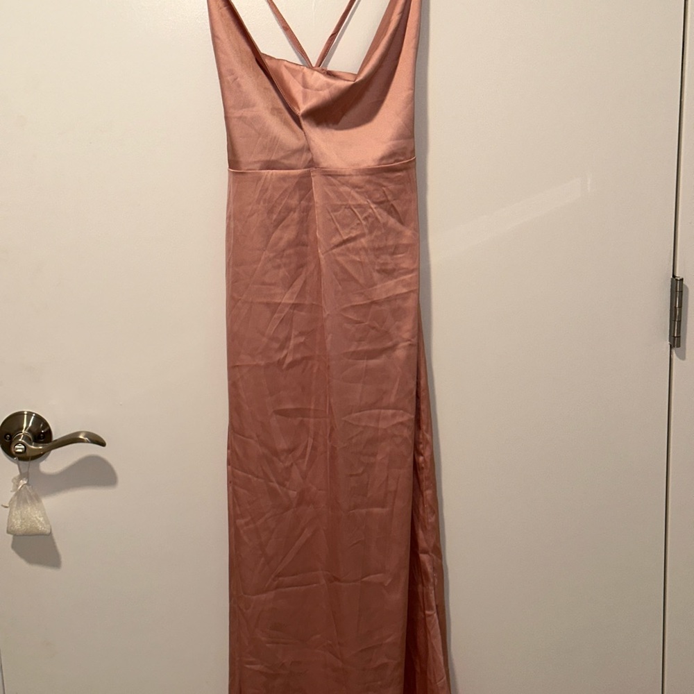 Midi satin dress high stretch